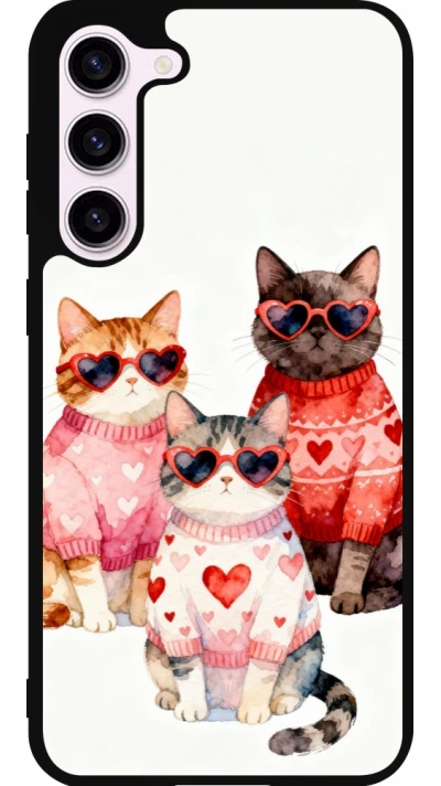 Samsung Galaxy S23+ Case Hülle - Silikon schwarz Saint Valentines Day 26 Cat Love