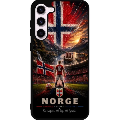 Coque Samsung Galaxy S23+ - Silicone rigide noir Football Norvège splash 2026