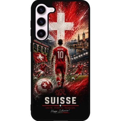 Samsung Galaxy S23+ Case Hülle - Silikon schwarz Fussball Suisse splash 2026
