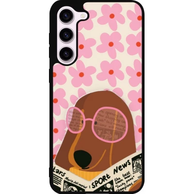 Coque Samsung Galaxy S23+ - Silicone rigide noir Dog with newspaper Spring 2026