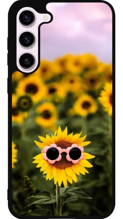 Samsung Galaxy S23+ Case Hülle - Silikon schwarz Sunflower with glasses Spring 2026