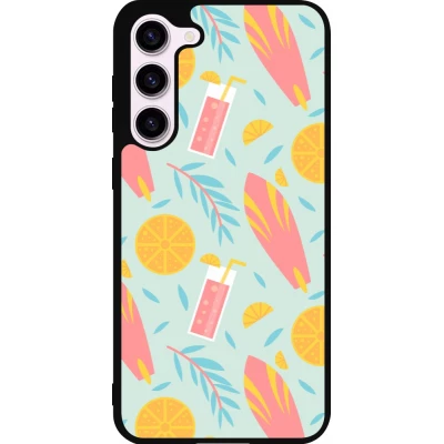 Samsung Galaxy S23+ Case Hülle - Silikon schwarz Summer 2025 Pattern citron