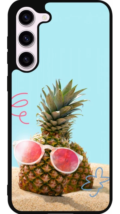 Samsung Galaxy S23+ Case Hülle - Silikon schwarz Pineapple with glasses Summer 2026