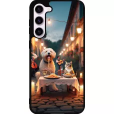 Coque Samsung Galaxy S23+ - Silicone rigide noir Valentine 2024 Dog & Cat Candlelight
