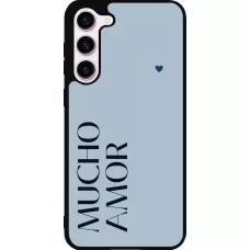 Coque Samsung Galaxy S23+ - Silicone rigide noir Valentine 2024 mucho amor azul