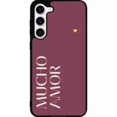 Coque Samsung Galaxy S23+ - Silicone rigide noir Valentine 2024 mucho amor rosado