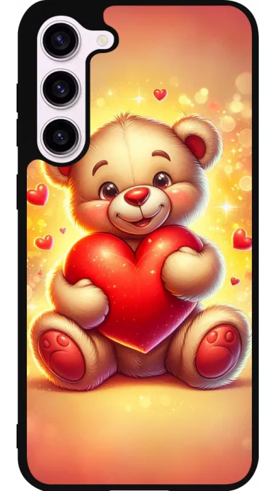 Samsung Galaxy S23+ Case Hülle - Silikon schwarz Valentin 2024 Teddy Liebe