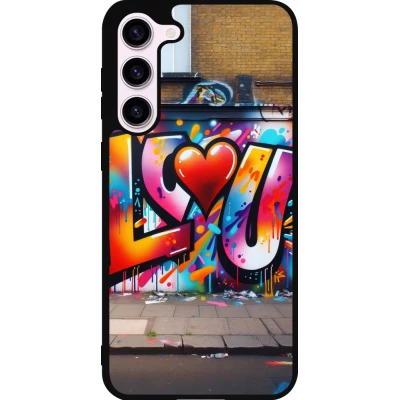 Coque Samsung Galaxy S23+ - Silicone rigide noir Valentine 2025 Love U Tag