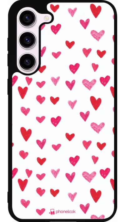 Samsung Galaxy S23+ Case Hülle - Silikon schwarz Valentine 2022 Many pink hearts