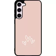 Samsung Galaxy S23+ Case Hülle - Silikon schwarz Valentine 2023 three minimalist hearts