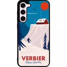 Coque Samsung Galaxy S23+ - Silicone rigide noir Verbier Cabane Mont-Fort