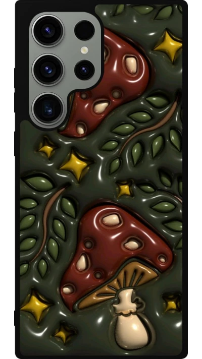 Coque Samsung Galaxy S23 Ultra - Silicone rigide noir Autumn 26 3D mushrooms