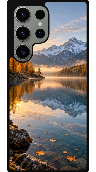 Coque Samsung Galaxy S23 Ultra - Silicone rigide noir Autumn 26 Autumn lake
