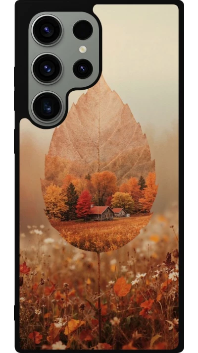 Coque Samsung Galaxy S23 Ultra - Silicone rigide noir Autumn 26 Autumn leaf