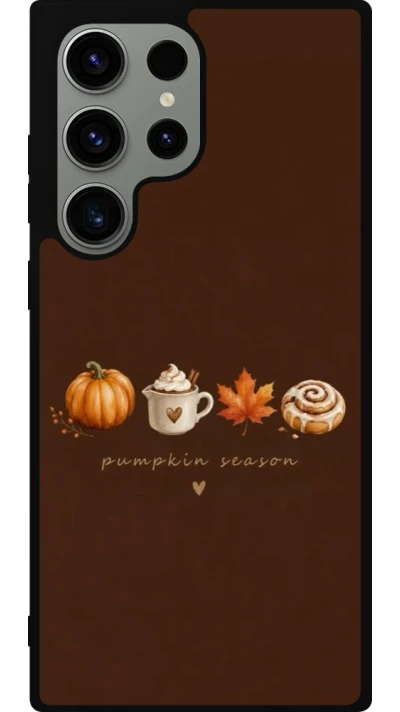 Coque Samsung Galaxy S23 Ultra - Silicone rigide noir Autumn 26 Pumpkin season