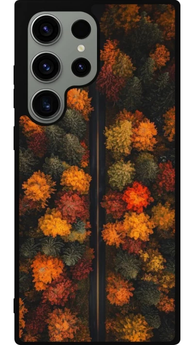 Coque Samsung Galaxy S23 Ultra - Silicone rigide noir Autumn 26 Road in autumn