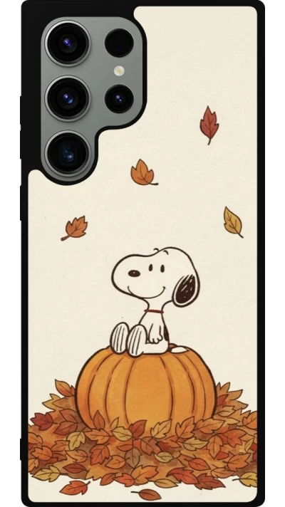 Coque Samsung Galaxy S23 Ultra - Silicone rigide noir Autumn 26 Snoopy autumn