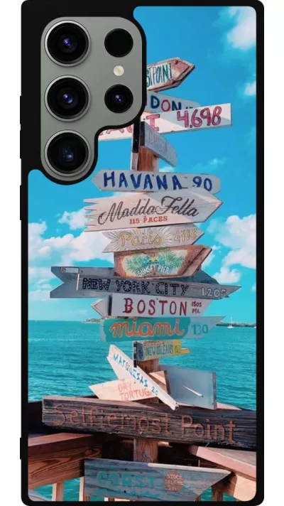 Samsung Galaxy S23 Ultra Case Hülle - Silikon schwarz Cool Cities Directions