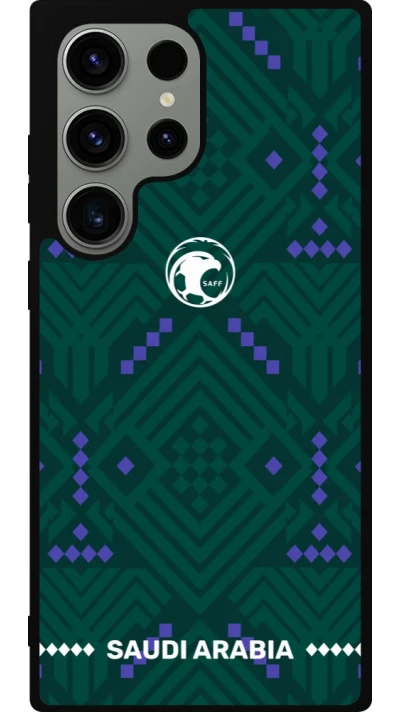 Coque Samsung Galaxy S23 Ultra - Silicone rigide noir Maillot de football Arabie saoudite 2026 personnalisable