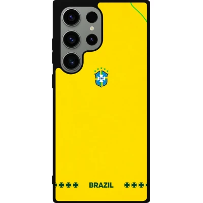 Coque Samsung Galaxy S23 Ultra - Silicone rigide noir Maillot de football Bresil 2026 personnalisable