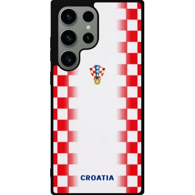 Coque Samsung Galaxy S23 Ultra - Silicone rigide noir Maillot de football Croatie 2026 personnalisable