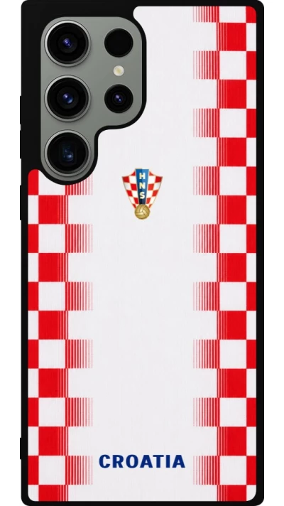 Coque Samsung Galaxy S23 Ultra - Silicone rigide noir Maillot de football Croatie 2026 personnalisable