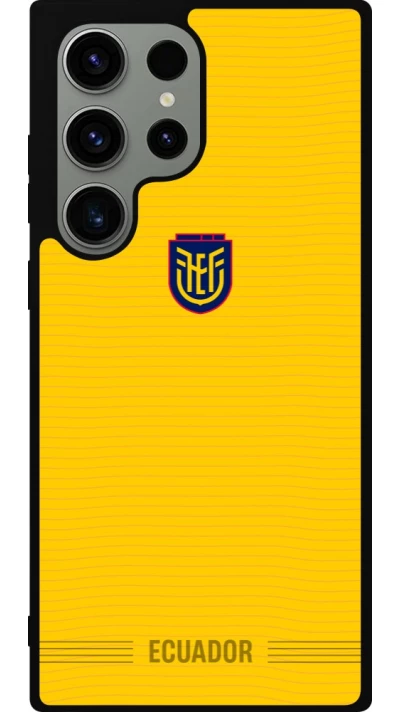 Coque Samsung Galaxy S23 Ultra - Silicone rigide noir Maillot de football Équateur 2026 personnalisable