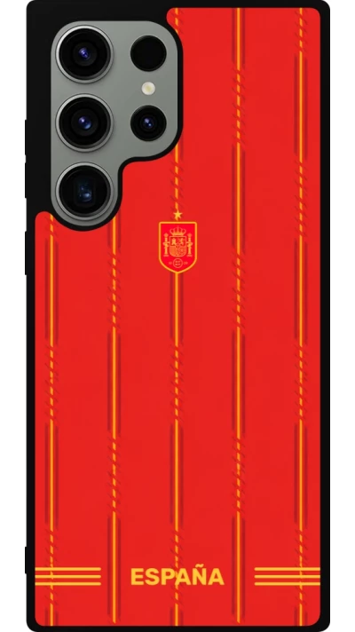 Coque Samsung Galaxy S23 Ultra - Silicone rigide noir Maillot de football Espagne 2026 personnalisable