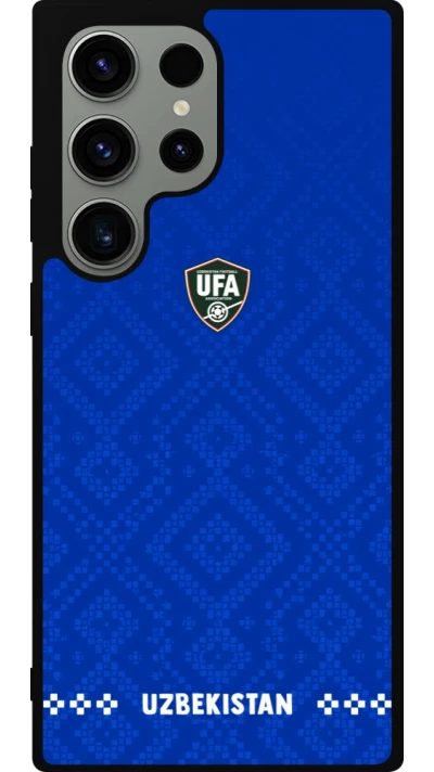 Coque Samsung Galaxy S23 Ultra - Silicone rigide noir Maillot de football Ouzbékistan 2026 personnalisable