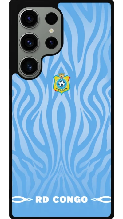 Coque Samsung Galaxy S23 Ultra - Silicone rigide noir Maillot de football RD Congo 2026 personnalisable