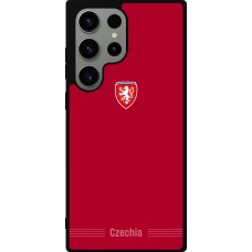 Coque Samsung Galaxy S23 Ultra - Silicone rigide noir Maillot de football Répuplique Tchèque 2026 personnalisable