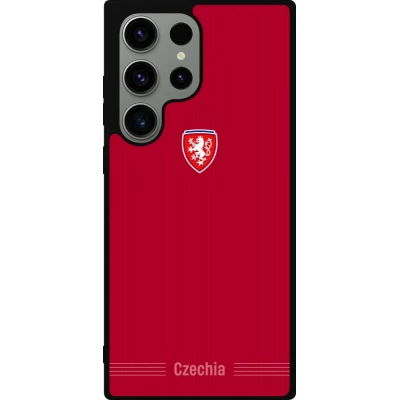 Coque Samsung Galaxy S23 Ultra - Silicone rigide noir Maillot de football Répuplique Tchèque 2026 personnalisable
