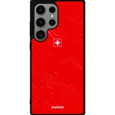 Coque Samsung Galaxy S23 Ultra - Silicone rigide noir Maillot de football Suisse 2026 personnalisable