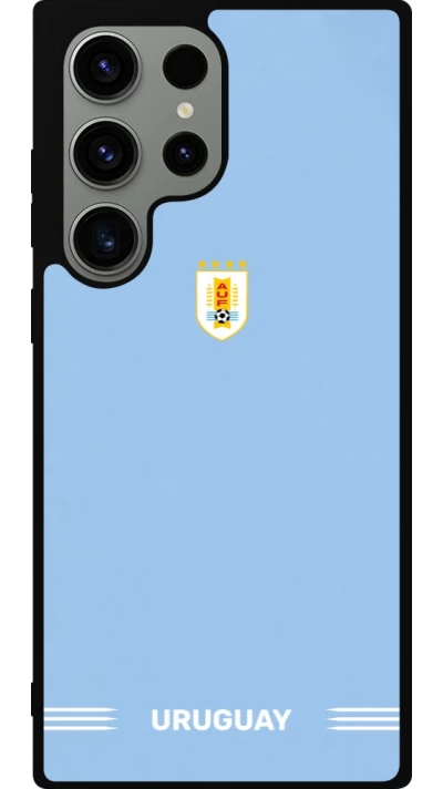 Coque Samsung Galaxy S23 Ultra - Silicone rigide noir Maillot de football Uruguay 2026 personnalisable