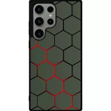 Samsung Galaxy S23 Ultra Case Hülle - Silikon schwarz Geometric Line red