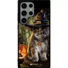Samsung Galaxy S23 Ultra Case Hülle - Silikon schwarz Halloween 21 Witch cat