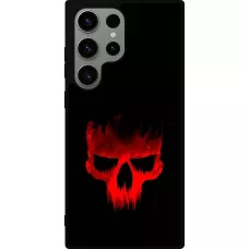 Samsung Galaxy S23 Ultra Case Hülle - Silikon schwarz Halloween 2023 scary skull