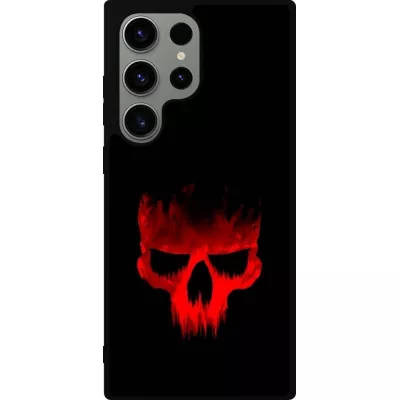 Samsung Galaxy S23 Ultra Case Hülle - Silikon schwarz Halloween 2023 scary skull