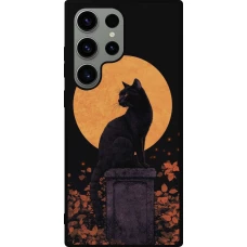 Samsung Galaxy S23 Ultra Case Hülle - Silikon schwarz Halloween 2026 Cat Art Nouveau