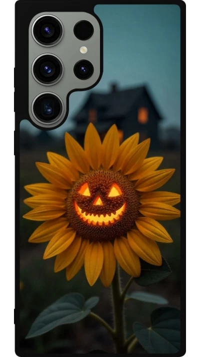 Samsung Galaxy S23 Ultra Case Hülle - Silikon schwarz Halloween 2026 Evil Sunflower
