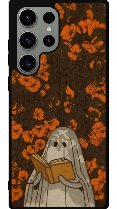 Samsung Galaxy S23 Ultra Case Hülle - Silikon schwarz Halloween 2026 Ghost reading