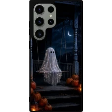 Samsung Galaxy S23 Ultra Case Hülle - Silikon schwarz Halloween 2026 Ghost on a swing