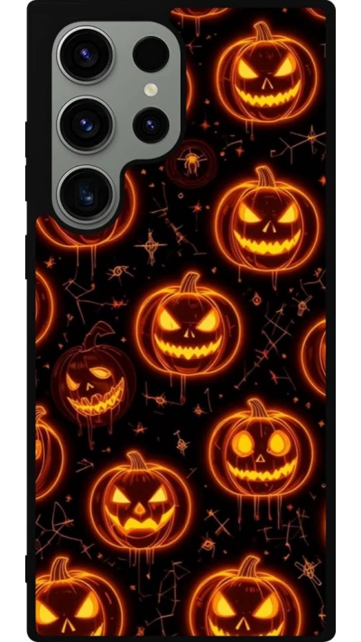 Samsung Galaxy S23 Ultra Case Hülle - Silikon schwarz Halloween 2026 Pattern Pumpkins