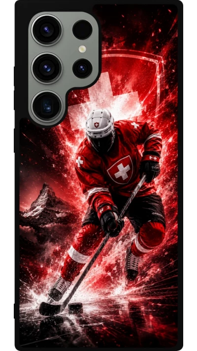 Samsung Galaxy S23 Ultra Case Hülle - Silikon schwarz Hockey World Championship Player