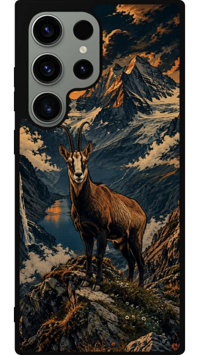 Coque Samsung Galaxy S23 Ultra - Silicone rigide noir Linocut Chamois