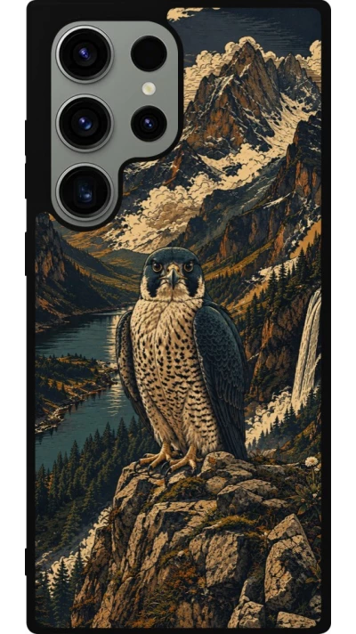 Coque Samsung Galaxy S23 Ultra - Silicone rigide noir Linocut Faucun pèlerin