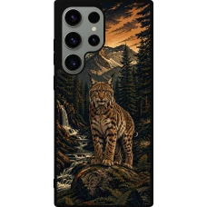 Coque Samsung Galaxy S23 Ultra - Silicone rigide noir Linocut Lynx
