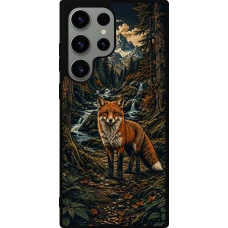 Coque Samsung Galaxy S23 Ultra - Silicone rigide noir Linocut Renard