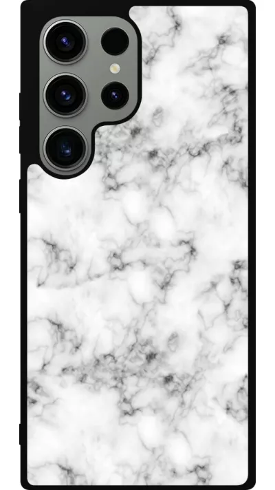 Coque Samsung Galaxy S23 Ultra - Silicone rigide noir Marble 01