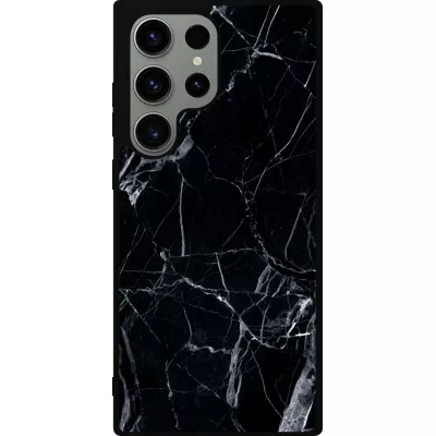 Samsung Galaxy S23 Ultra Case Hülle - Silikon schwarz Marble Black 01